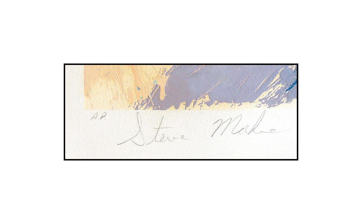 LeRoy Neiman Skiing Twins Mahre Color Serigraph Large Signed Original Artwork - Gray Portrait Print by Leroy Neiman