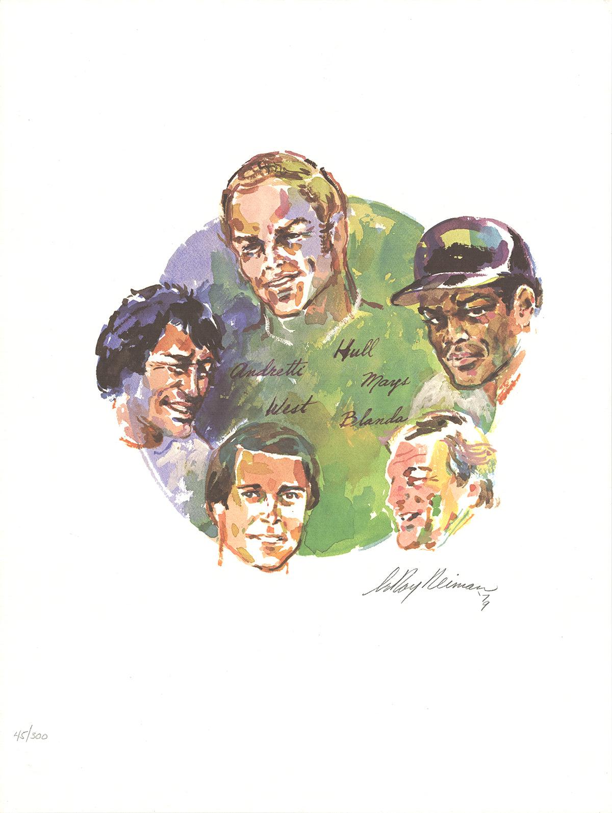 LeRoy Neiman "Leggende dello sport" - Poster - Print di Leroy Neiman
