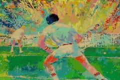 Leroy Neiman Stadium Tennis Outdoor Doubles Tennis Match Hand Signed Serigraph