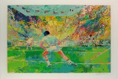 Vintage Leroy Neiman Stadium Tennis Outdoor Doubles Tennis Match Hand Signed Serigraph