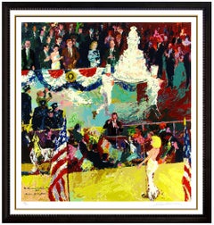 Retro LeRoy Neiman The Presidents Birthday Party Serigraph Signed Marilyn Monroe JFK