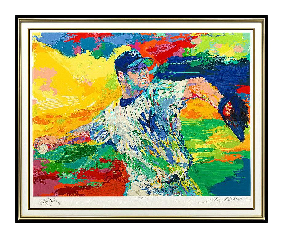 LeRoy Neiman The Rocket Roger Clemens Large Sports Serigraph Signed Baseball Art - Print by Leroy Neiman