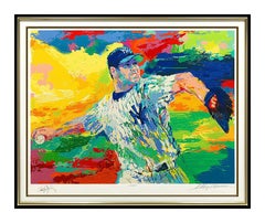 LeRoy Neiman The Rocket Roger Clemens Large Sports Serigraph Signed Baseball Art