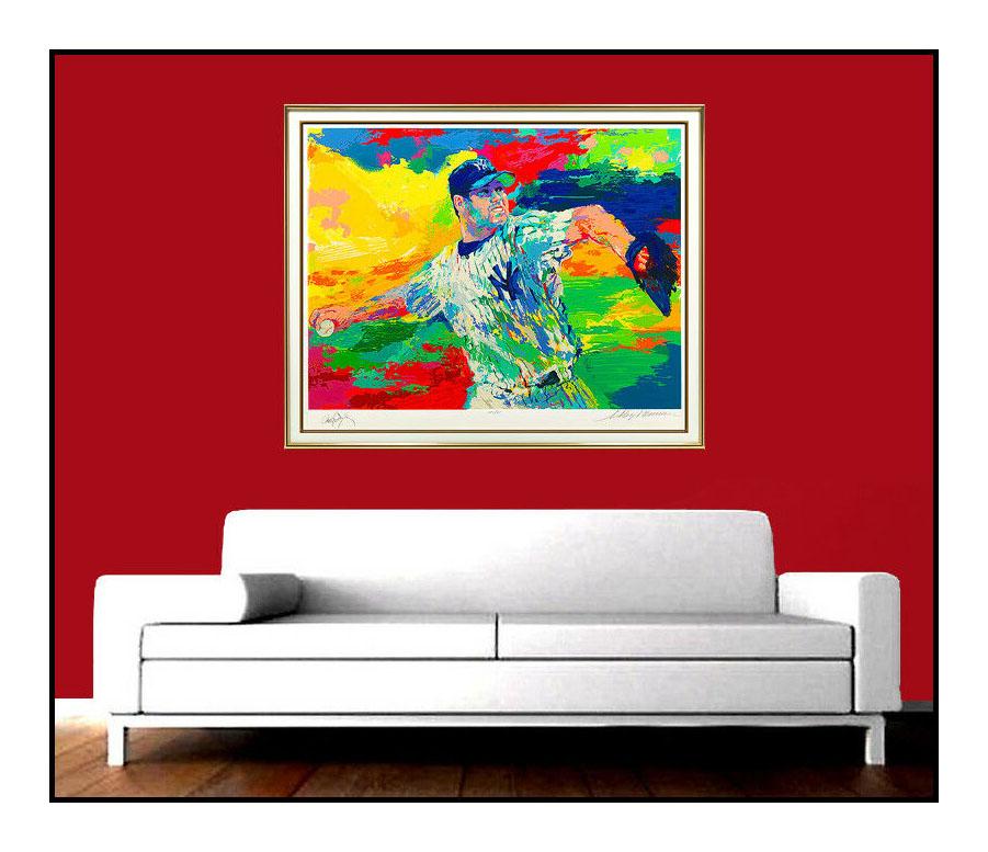 Leroy Neiman Portrait Print - LeRoy Neiman The Rocket Roger Clemens Large Sports Serigraph Signed Baseball Art