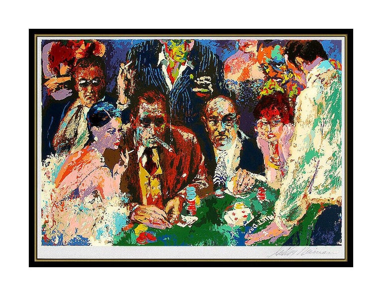 Leroy Neiman Leroy Neiman Vegas Blackjack Color Serigraph Hand Signed Casino Large Artwork At 1stdibs