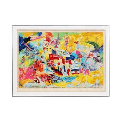 "Montreal Olympics 1976" Colorful Abstract Expressionist Figurative Lithograph