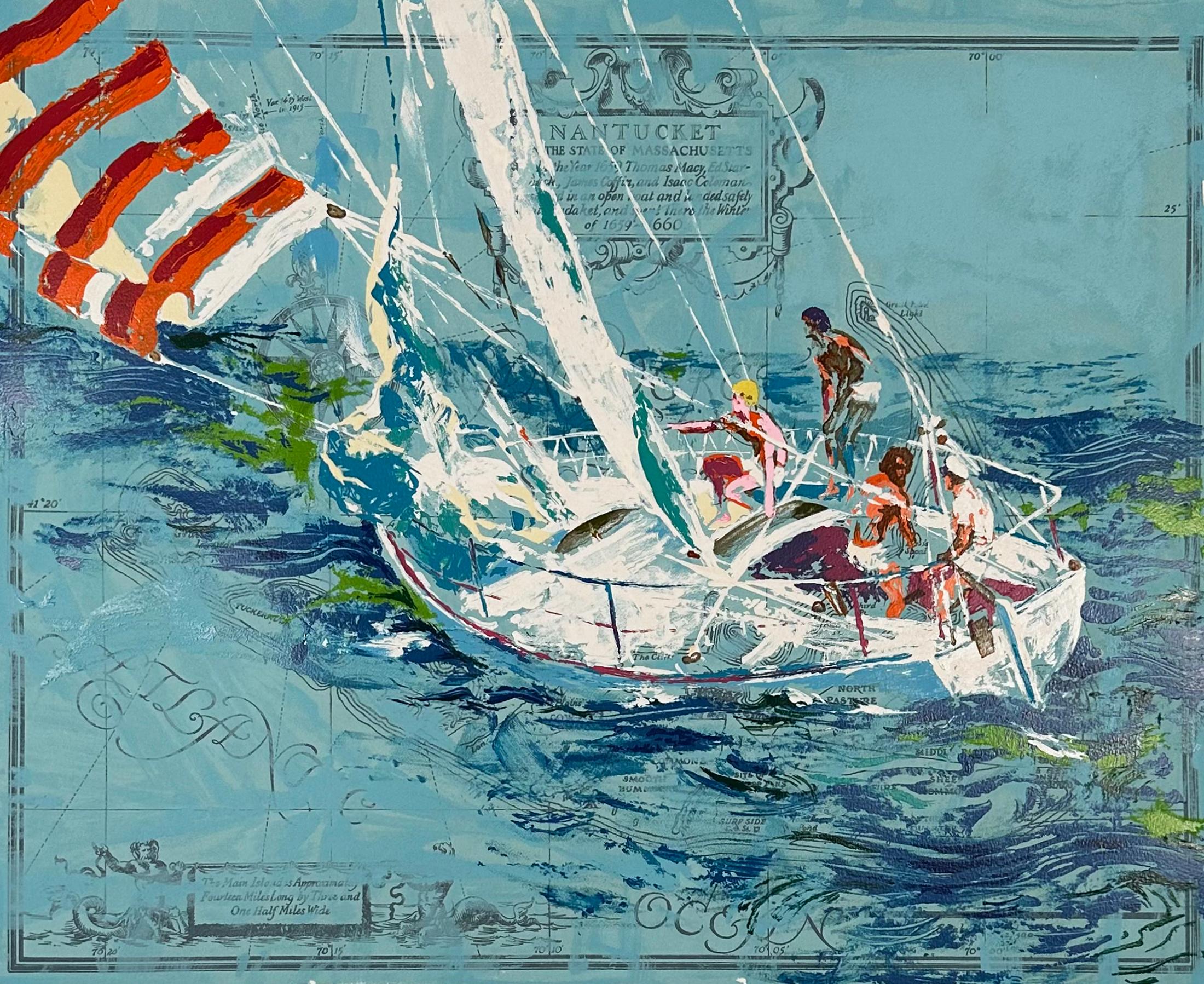 Landscape Print di Leroy Neiman - Vela a Nantucket