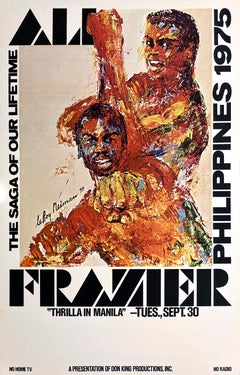 Original Vintage Thrilla in Manila Poster by Leroy Neiman Ali and Frasier