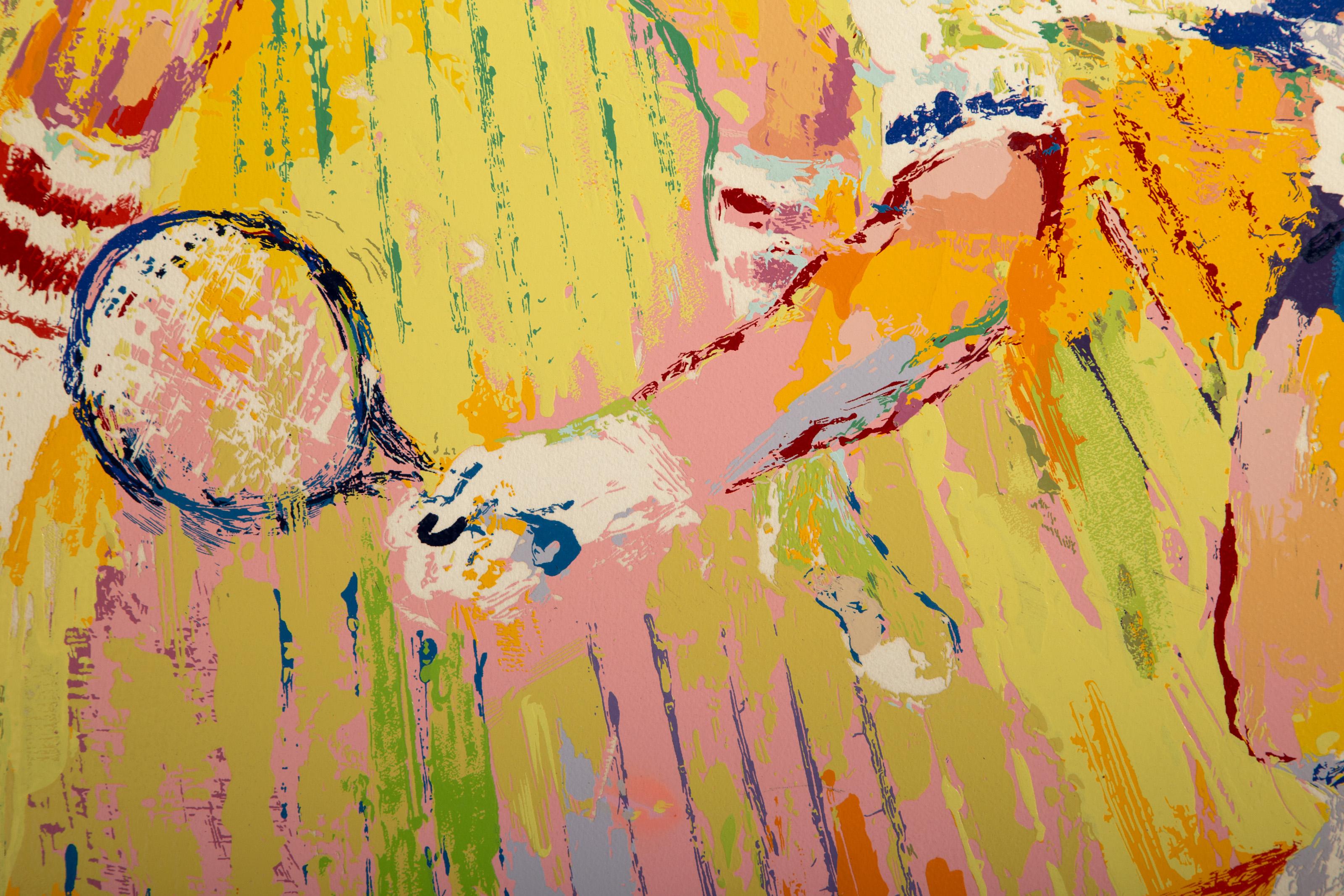 LeRoy Neiman, estadounidense (1921 - 2012) -  Raquetbol. Técnica: Serigrafía, firmada y numerada a lápiz, Edición: 109/500, Tamaño de la imagen: 37 x 29,5 pulgadas, Tamaño: 43 x 35,5 pulgadas (109,22 x 90,17 cm) 