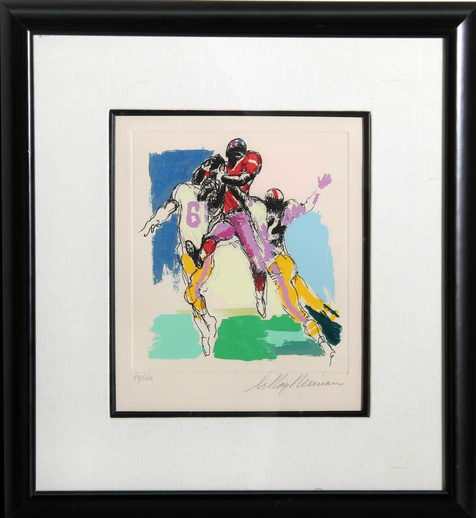 LeRoy Neiman Receiver, Football Color Etching by LeRoy