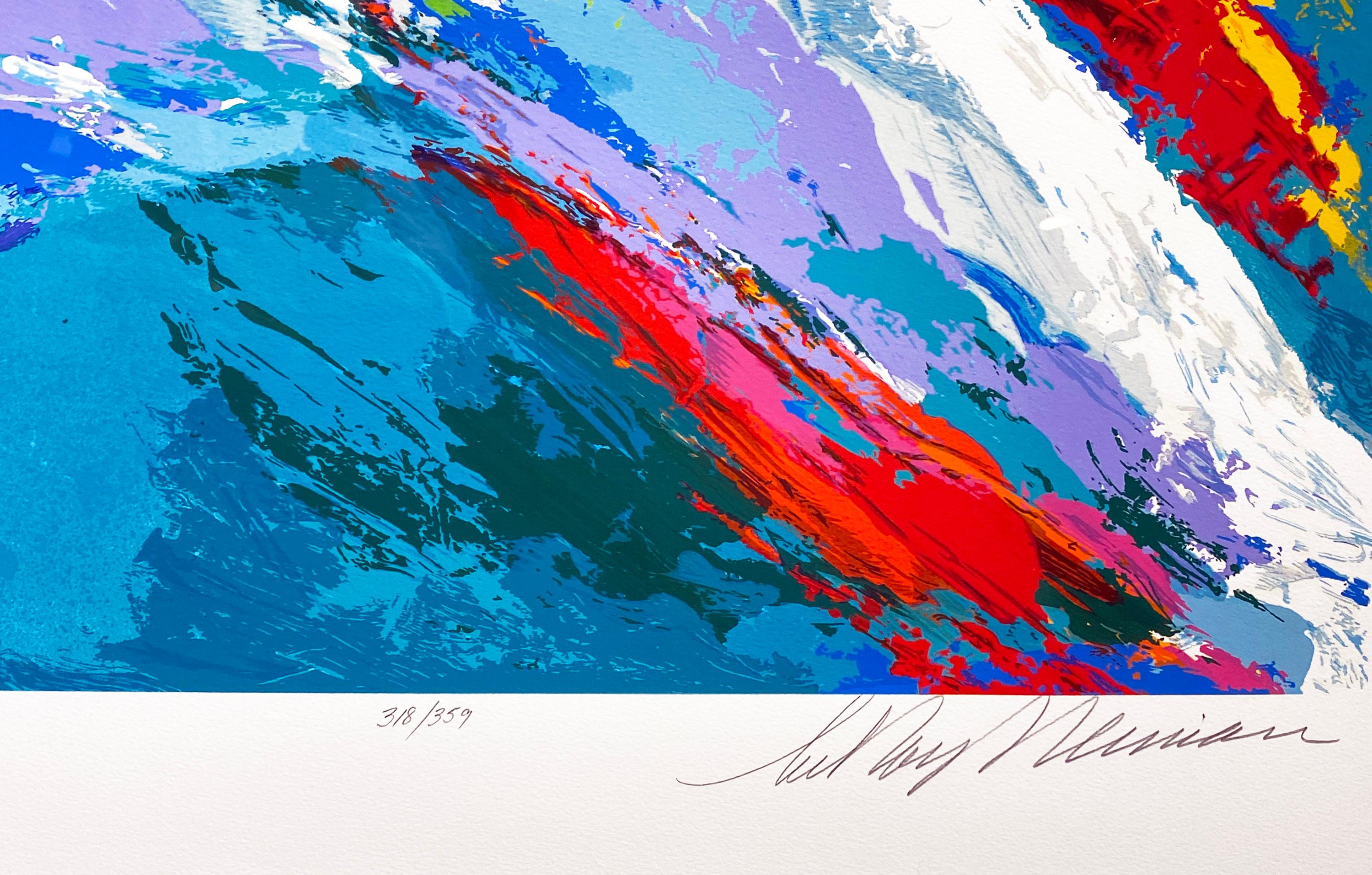 Sandy Koufax (Signed by Sandy Koufax) - Beige Figurative Print by Leroy Neiman