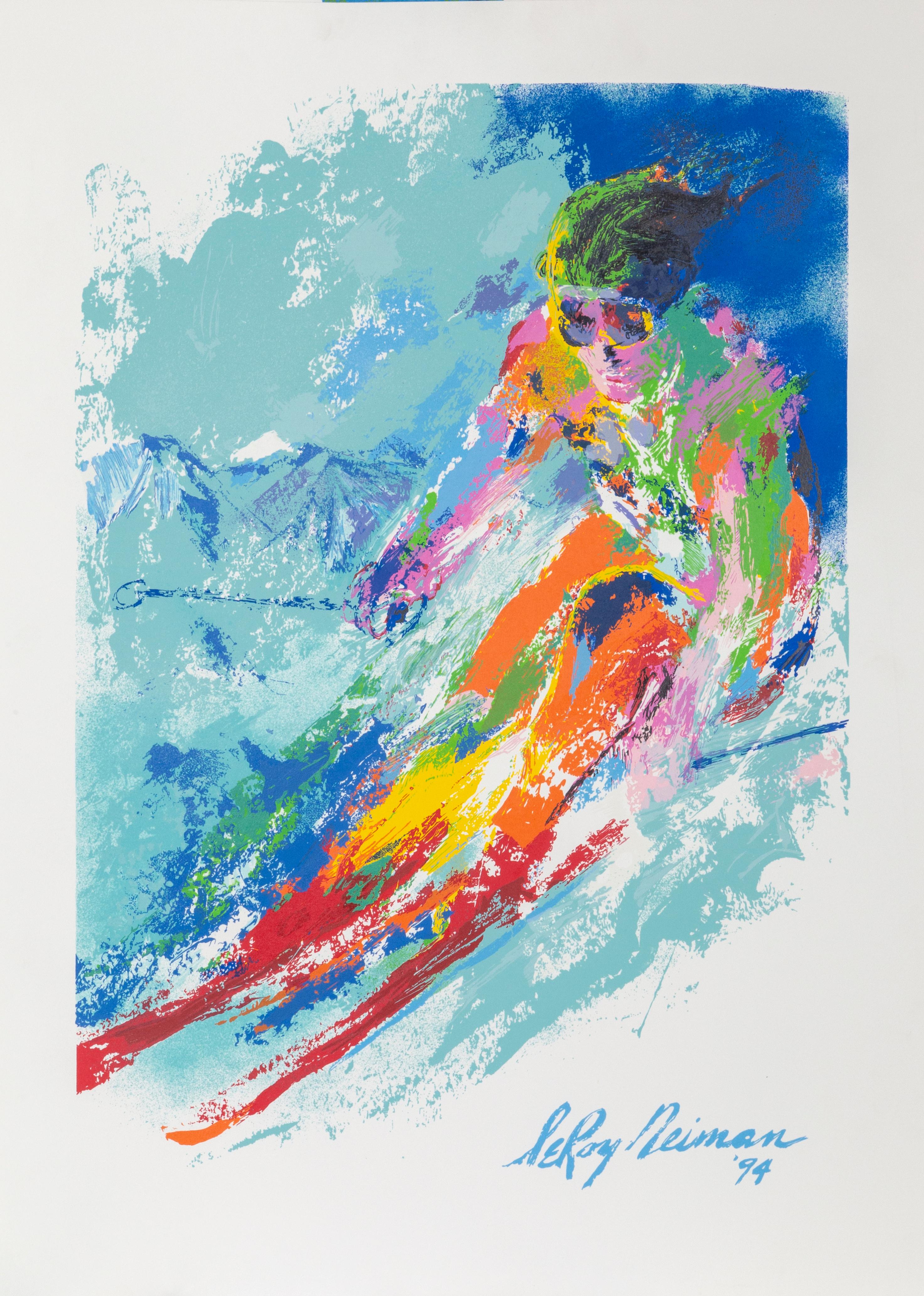 Leroy Neiman Figurative Print - Skier