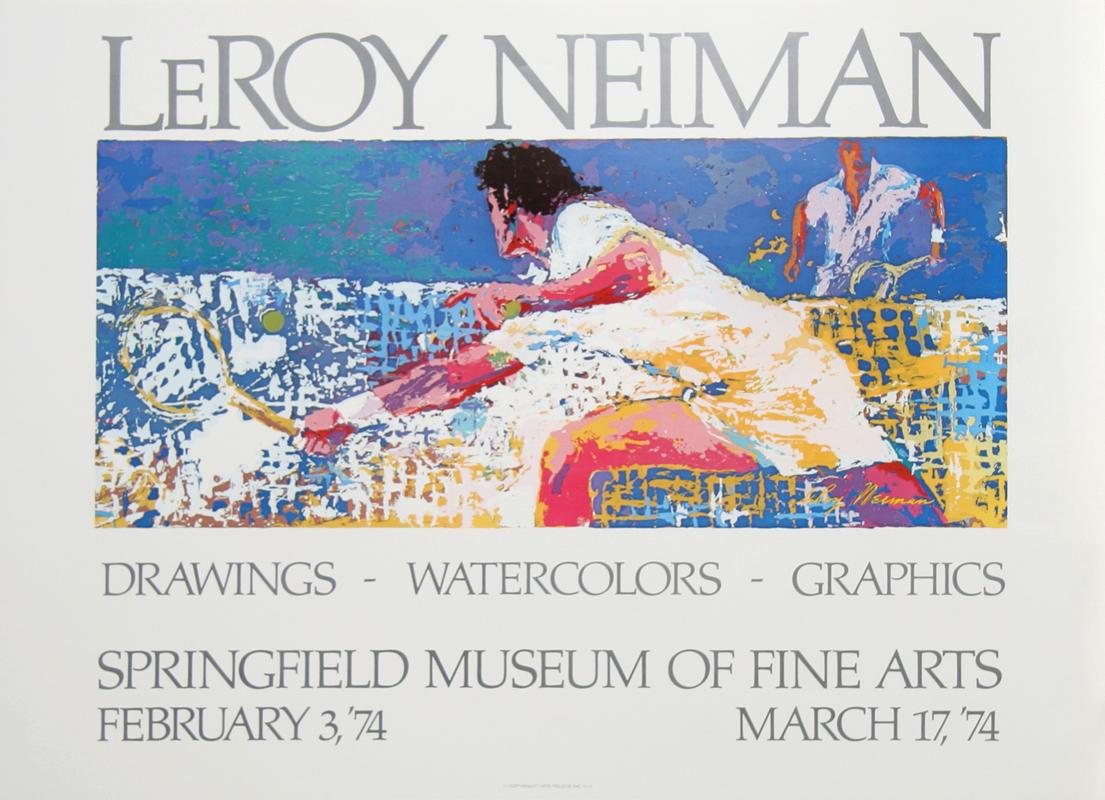 Figurative Print de Leroy Neiman - Museo de Bellas Artes de Springfield (Tenis), Cartel expresionista de LeRoy Neiman