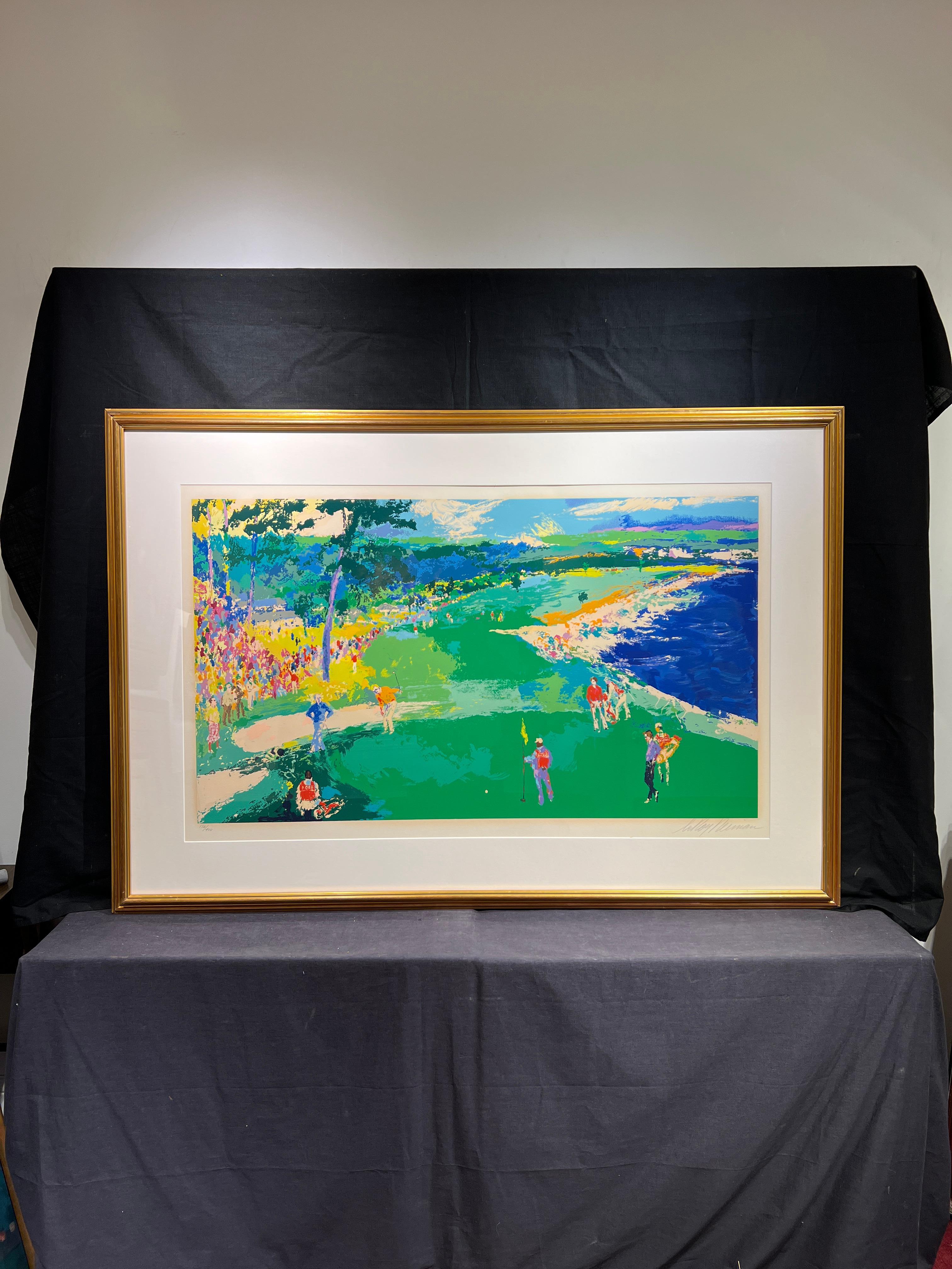 The 18th at Pebble Beach - American Modern Print by Leroy Neiman