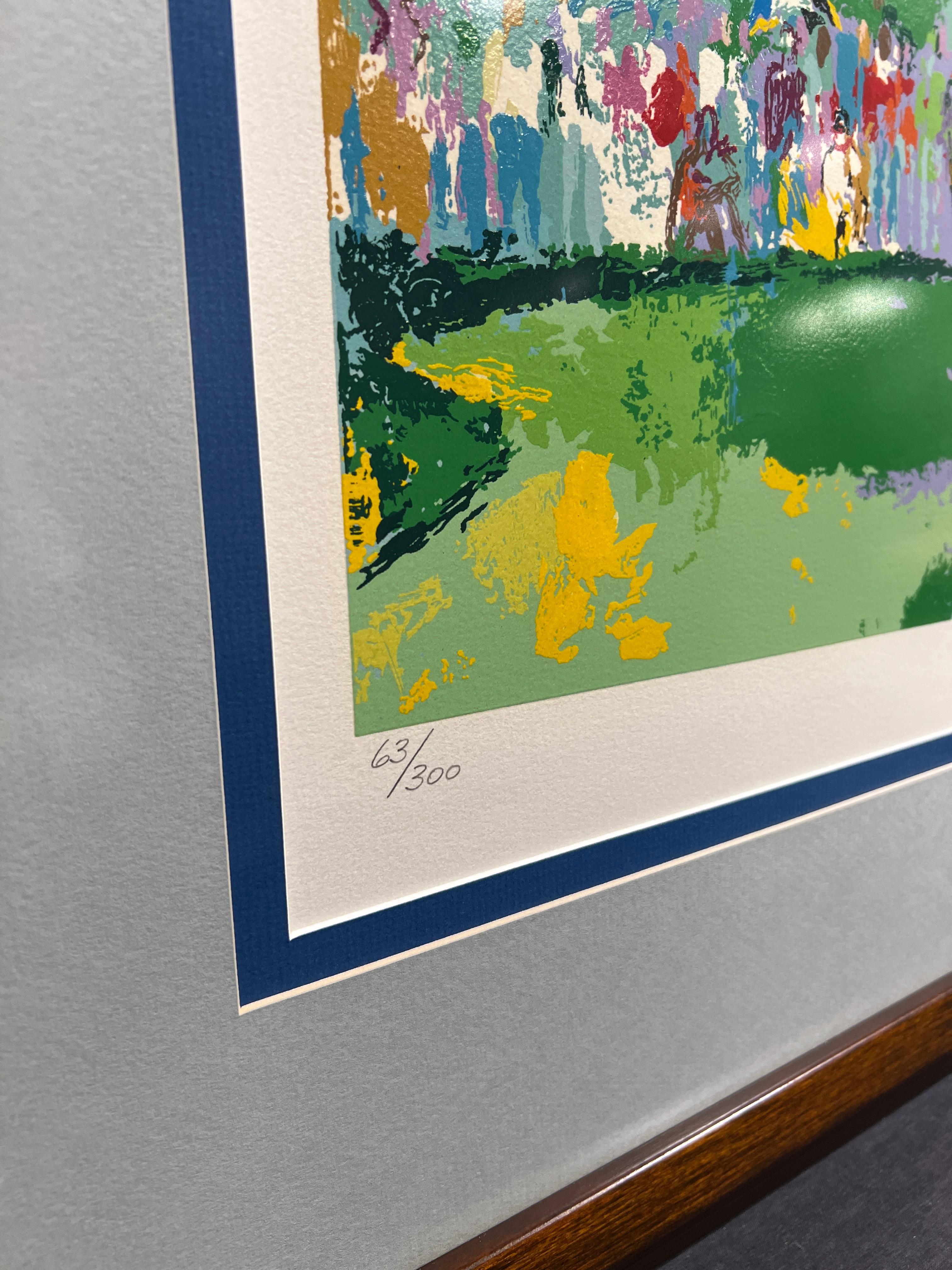U.S. Offenbar in Oakmont
LeRoy Neiman (Amerikaner, 1921-2012)
Signiert mit Bleistift unten rechts
Ausgabe 63/300 unten links
27,5 x 39 Zoll
39,25 x 51 Zoll mit Rahmen

Bekannt für seine leuchtenden, farbenfrohen Gemälde und Siebdrucke berühmter