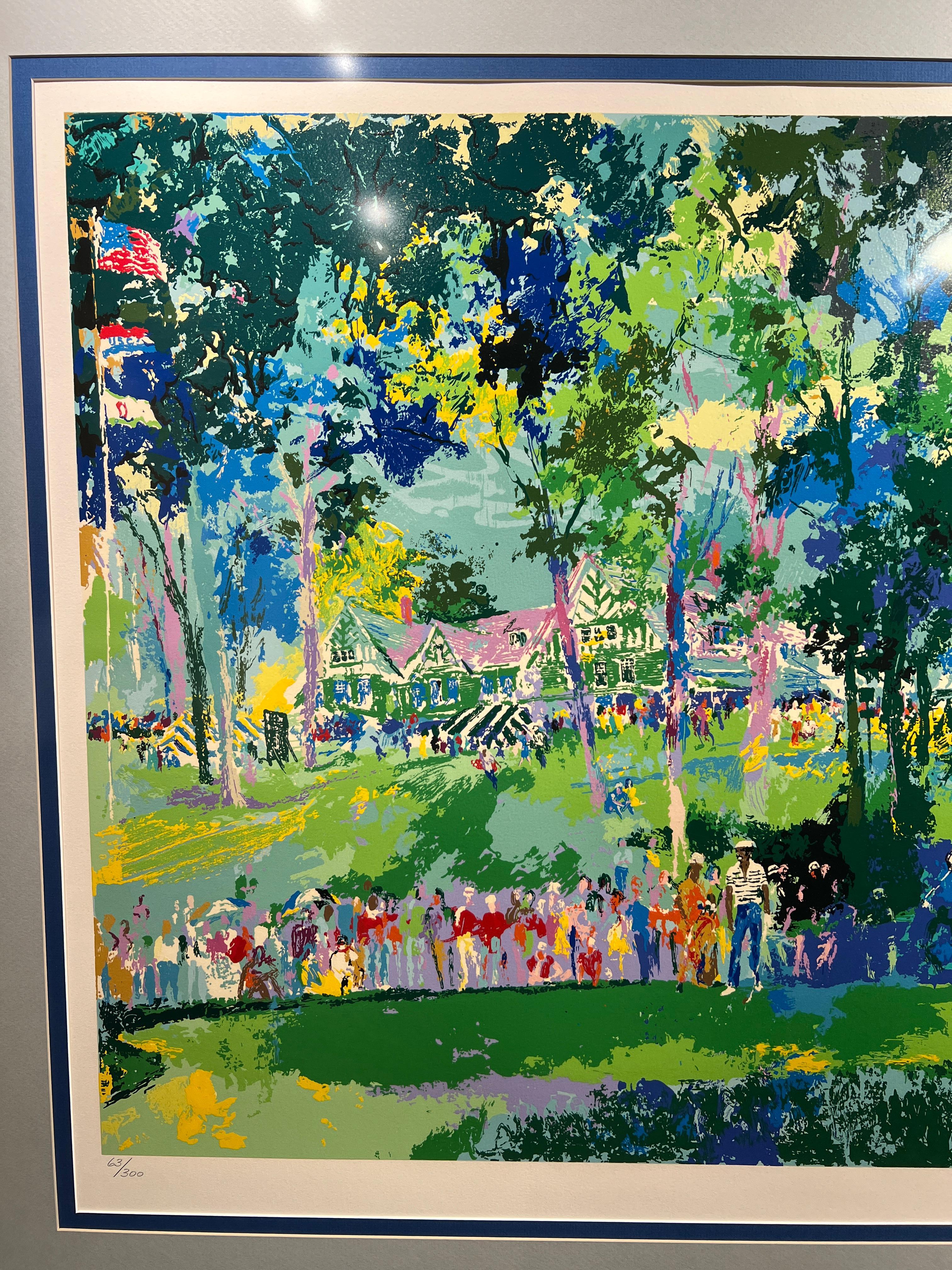 Abierto de EE.UU. en Oakmont
Leroy Neiman (estadounidense, 1921-2012)
Firmado a lápiz abajo a la derecha
Edición 63/300 inferior izquierda
27,5 x 39 pulgadas
39,25 x 51 pulgadas con marco

Conocido por sus brillantes y coloridas pinturas y