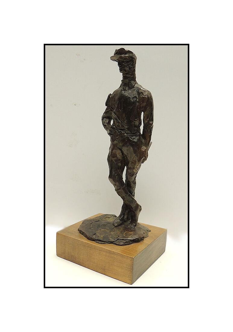 LeRoy Neiman Horse Racing Suite Bronze Sculpture Set Signed Large Jockey Statue For Sale 1