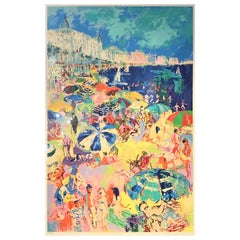 Leroy Neiman Serigraph "Beach at Cannes", French, Riviera, circa 1979