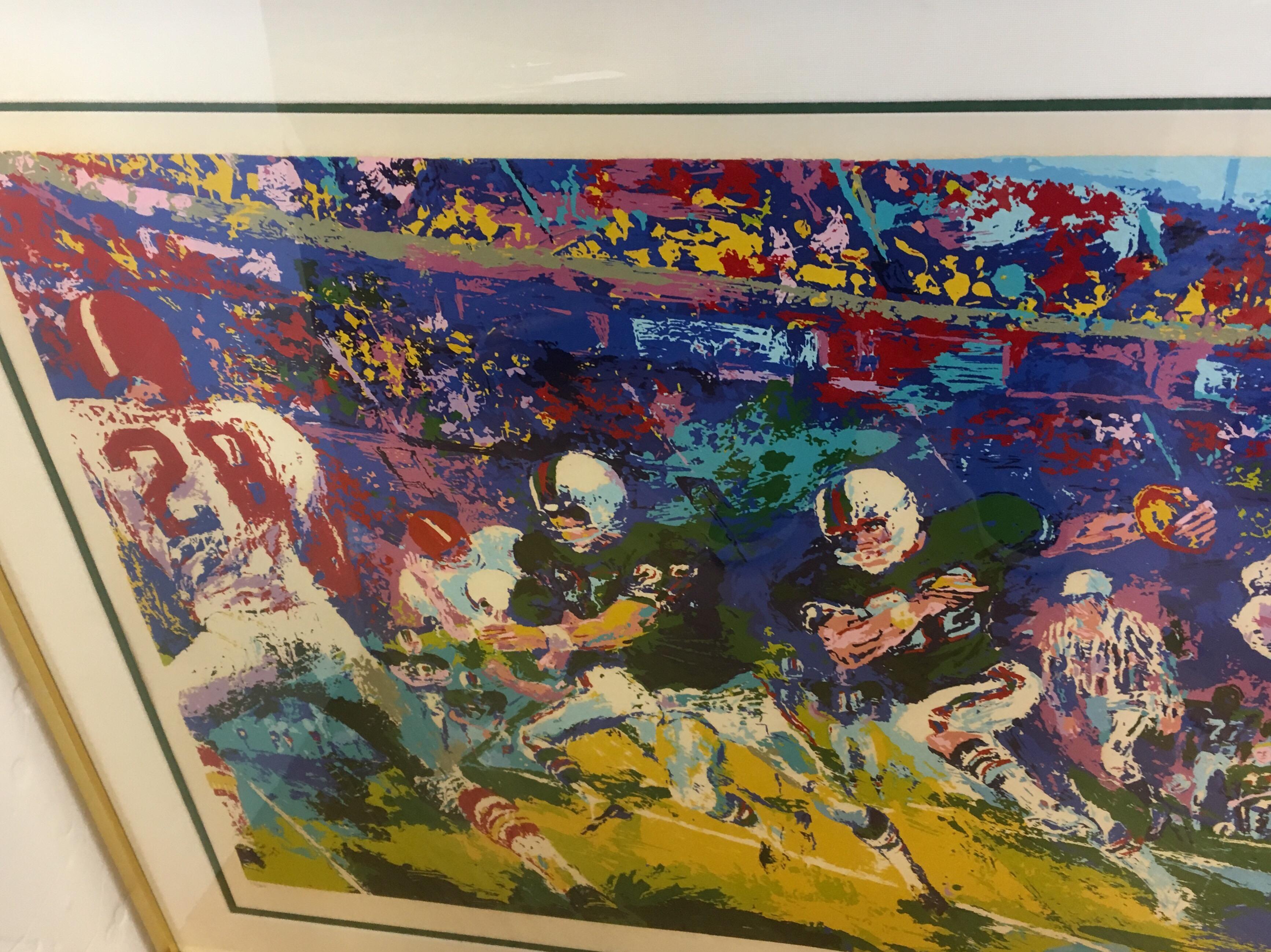 Late 20th Century LeRoy Neiman Signed & Numbered Large Serigraph Limited Edition Gridiron Football