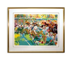 Leroy Neiman Silverdome Super Bowl Sérigraphie sur papier signée 33/300 encadrée 1982