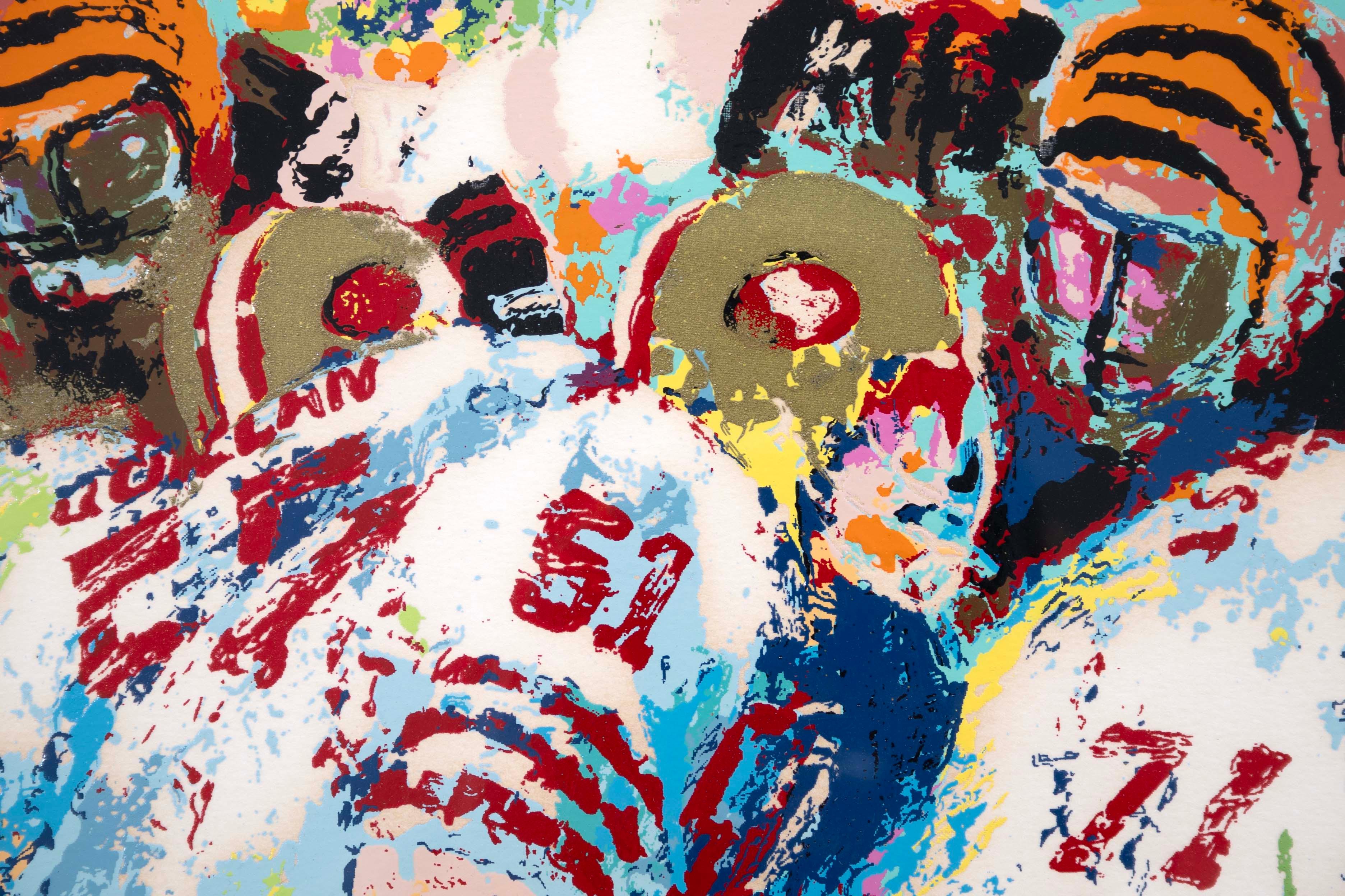 Leroy Neiman Silverdome Super Bowl Signed Silkscreen on Paper 33/300 Framed 1982 For Sale 2