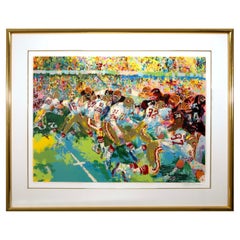 Leroy Neiman Silverdome Super Bowl Signed Silkscreen on Paper 33/300 Framed 1982