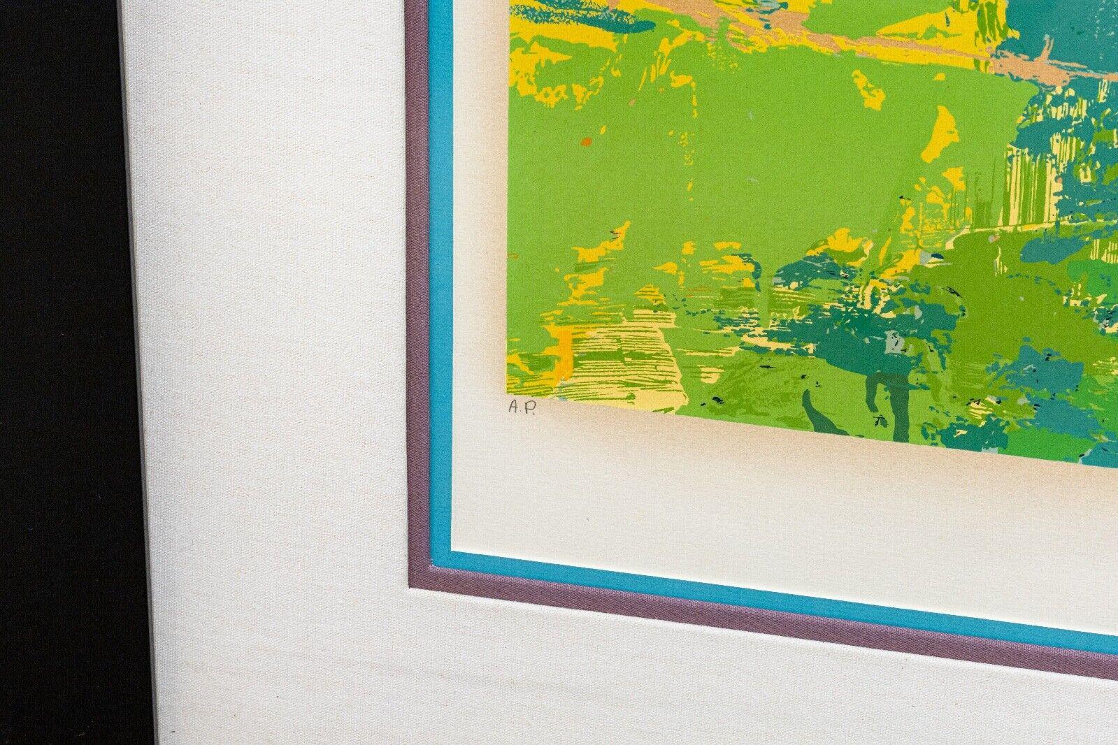 LeRoy Neiman Stadium Tennis 1981 Sérigraphie contemporaine sur papier signée A.P. Bon état - En vente à Keego Harbor, MI