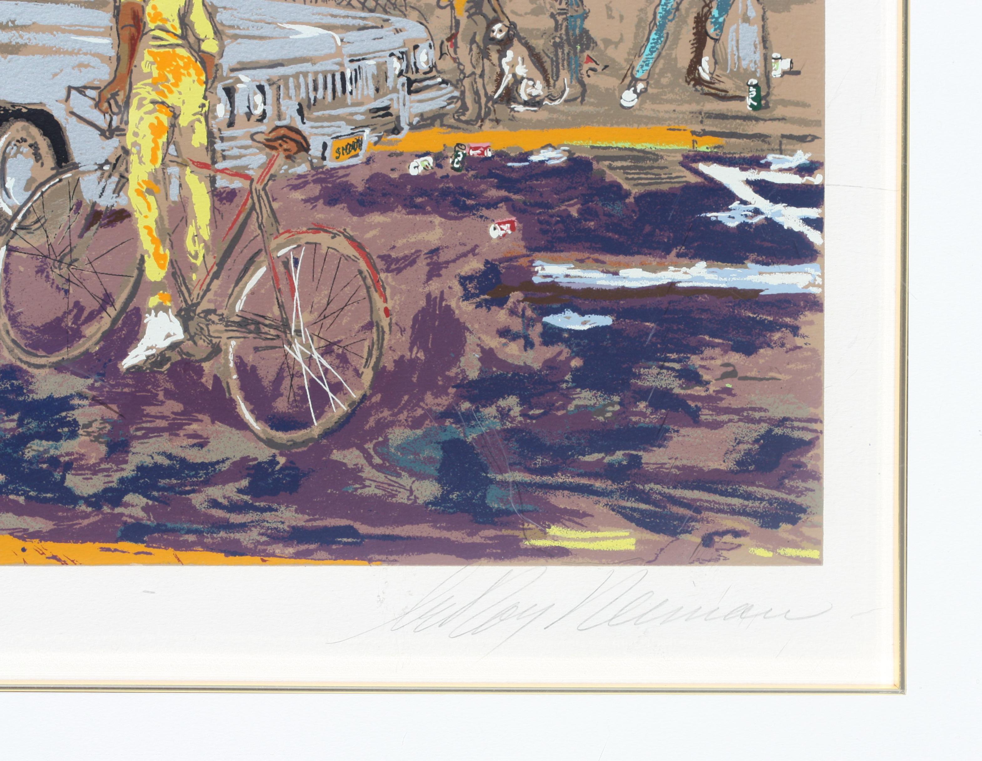 Canvas Leroy Nieman, (American, 1921-2012) Harlem Streets For Sale