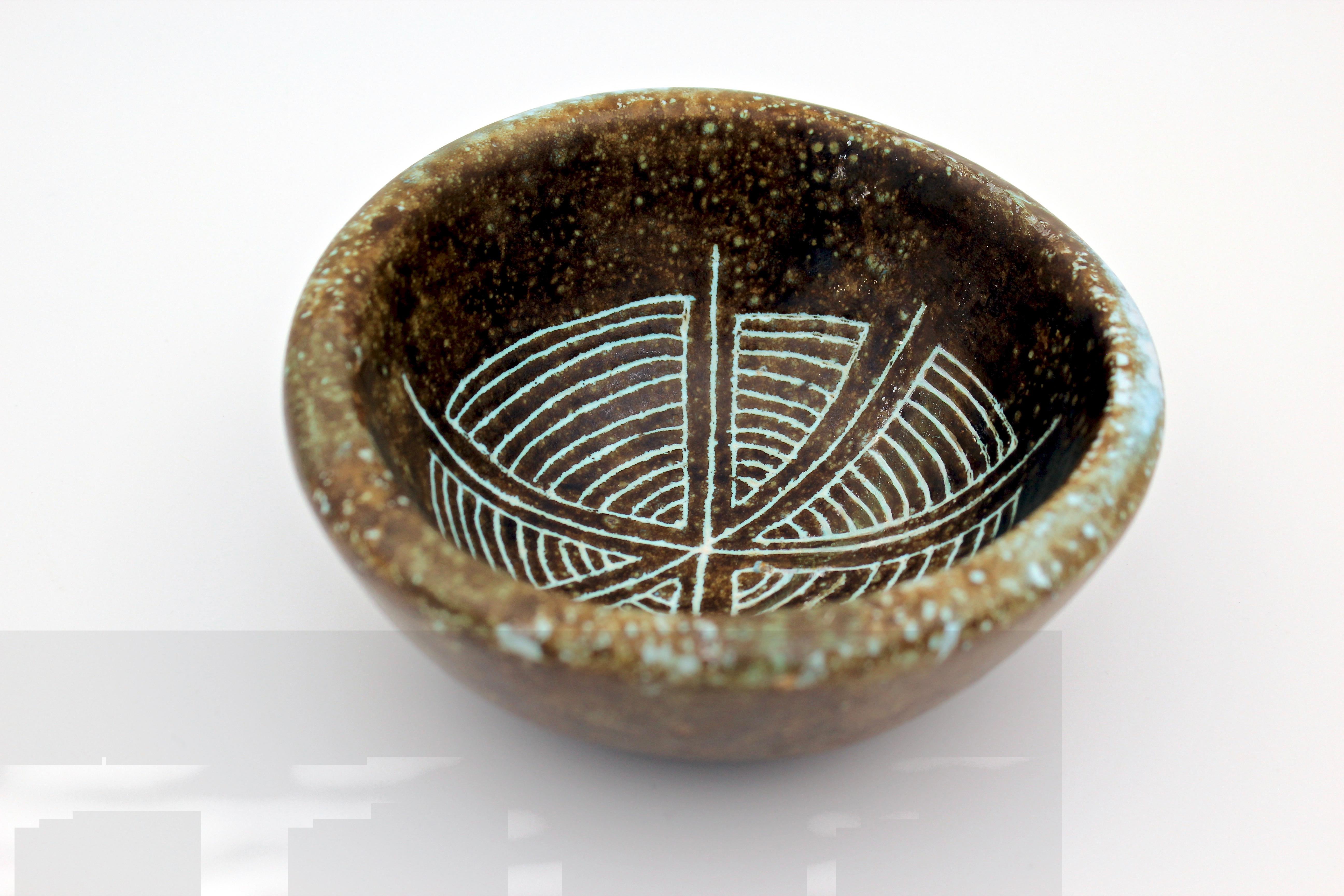 Mid-Century Modern Les 2 Potiers, Decorative Bowl Glazed Ceramic, France, 1960s