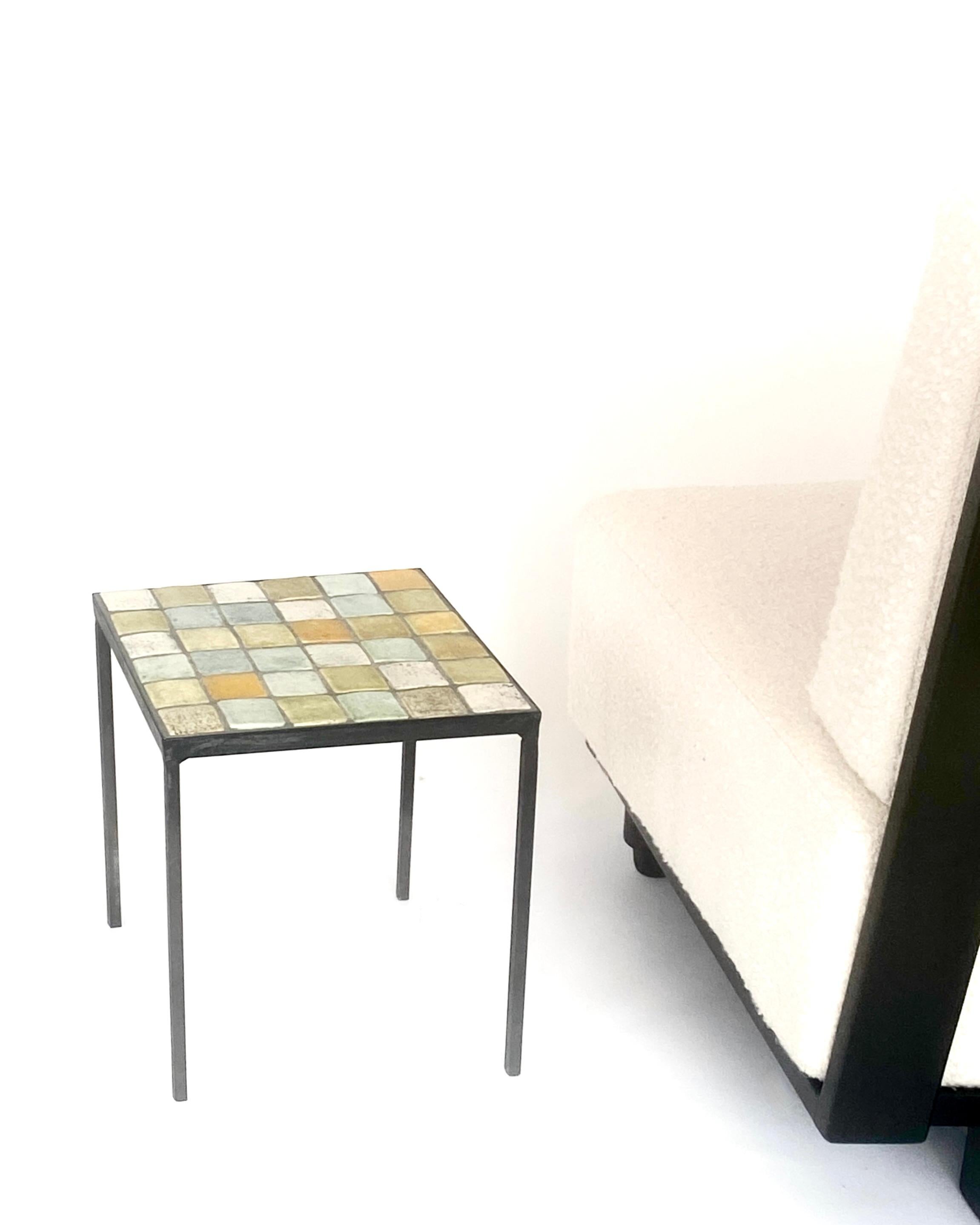 Les 2 Potiers, Michelle et Jacques Serre Table d'appoint en céramique française en vente 3