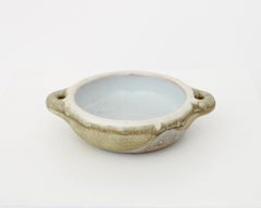 Les 2 Potiers Michelle and Jacques Serre French Ceramic Two Handle Dish Signed