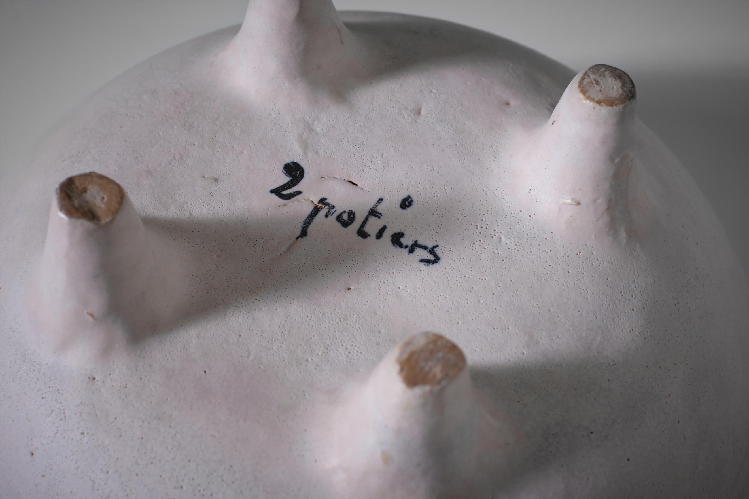 Les 2 Potiers; Michelle & Jacques Serre Ceramic Bowl, France 1950s 6