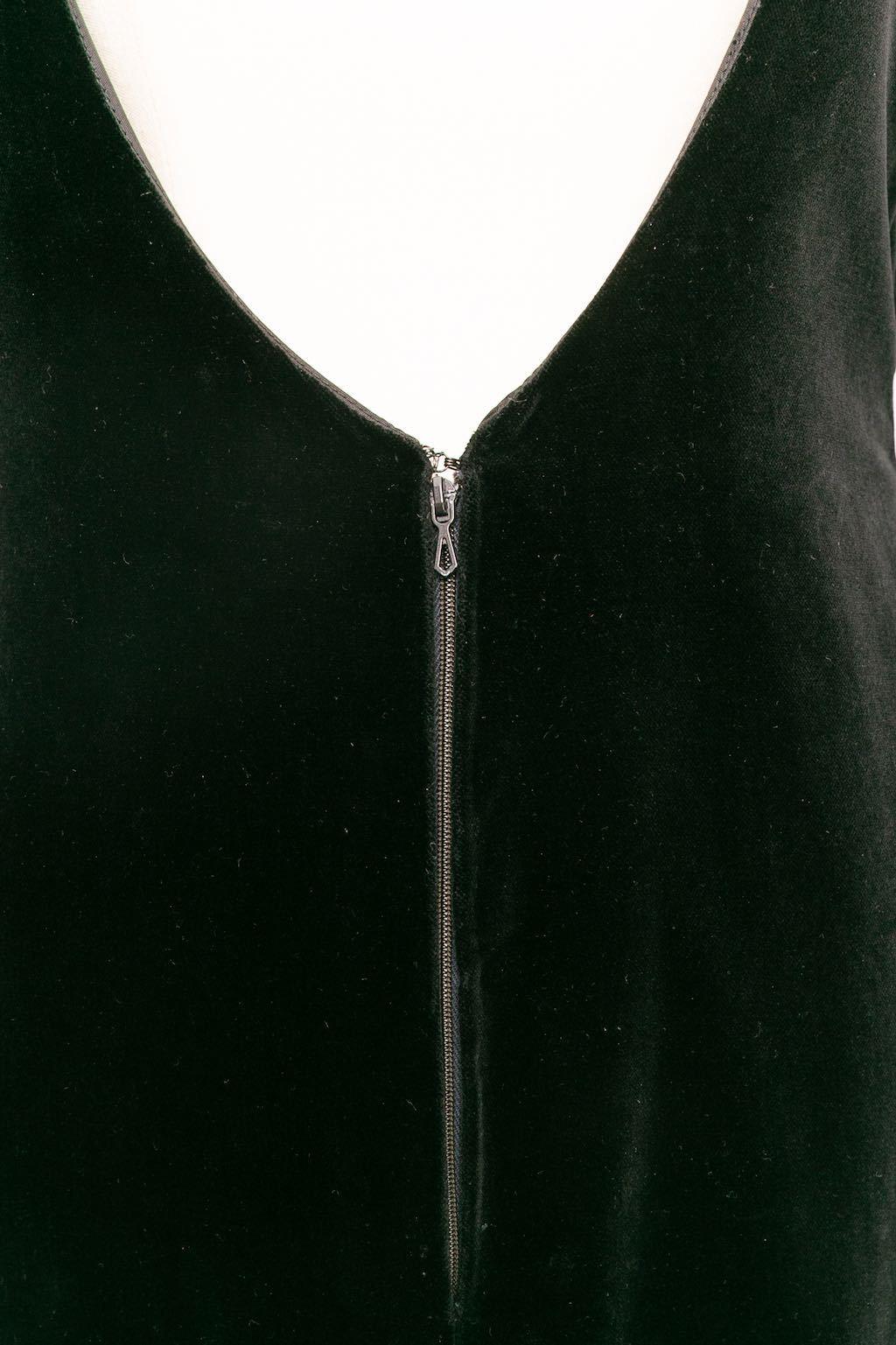 Vestido largo de terciopelo Les 5A en venta 3