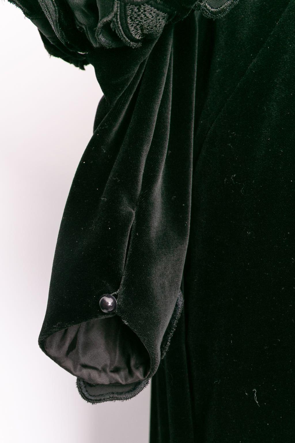 Vestido largo de terciopelo Les 5A en venta 4