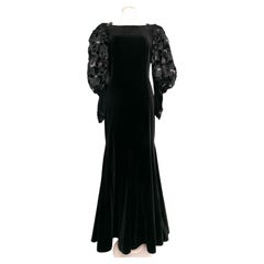 Vintage Les 5A velvet long dress