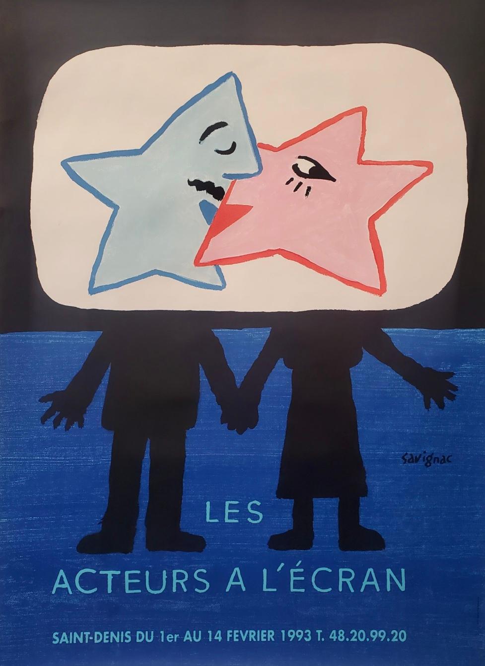 „Les Acteurs A Lecran“ von SAVIGNAC, Französisches Filmfestplakat, 1993 (Ende des 20. Jahrhunderts) im Angebot
