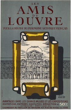 "Les Amis du Louvre" by Paul Colin Original Vintage Poster