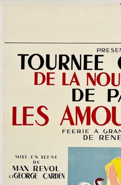 LES AMOURS D'EVE Original Vintage Theater Paris Cabaret Poster Paul Colin 1950