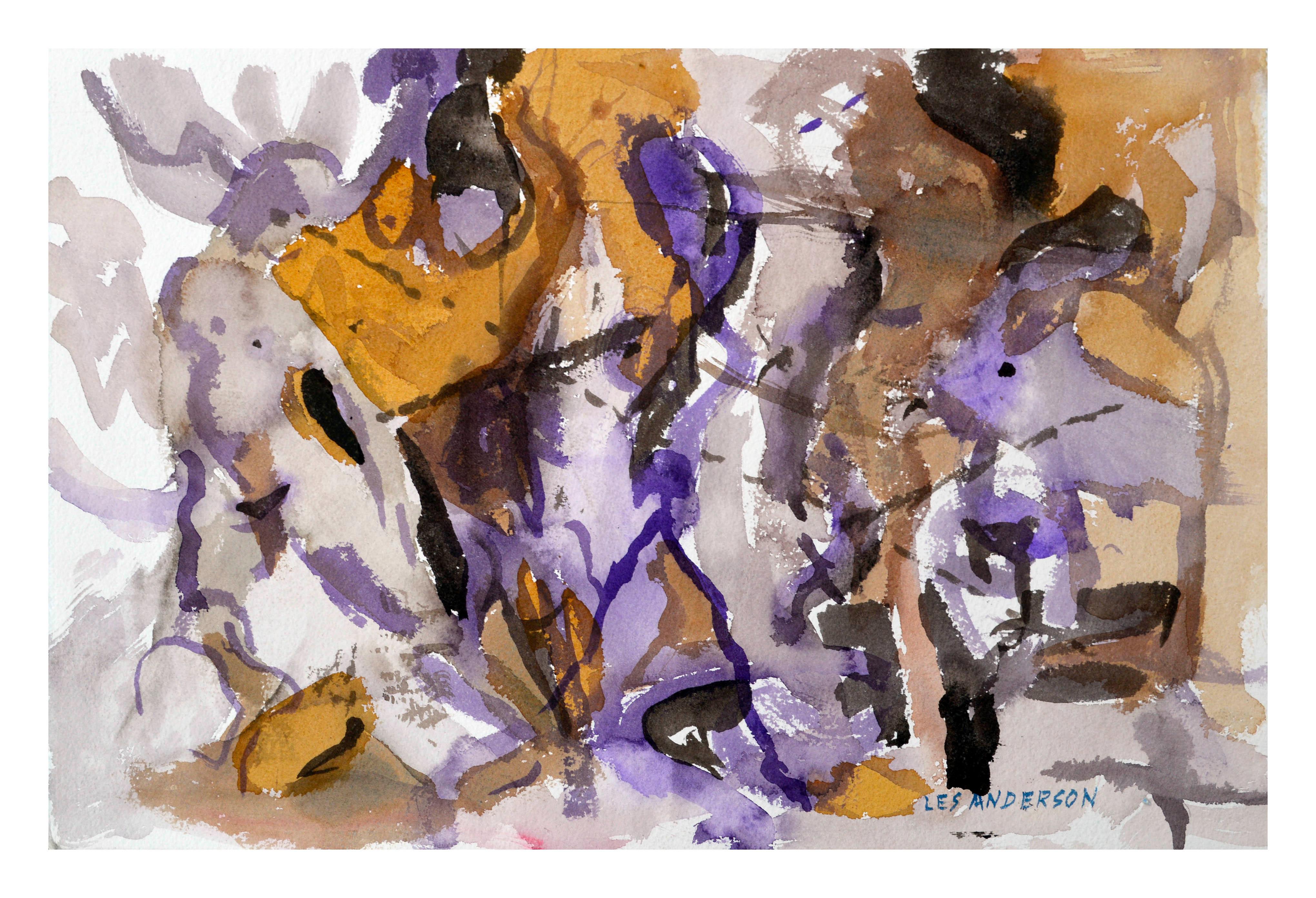 Purple & Ocher Abstract