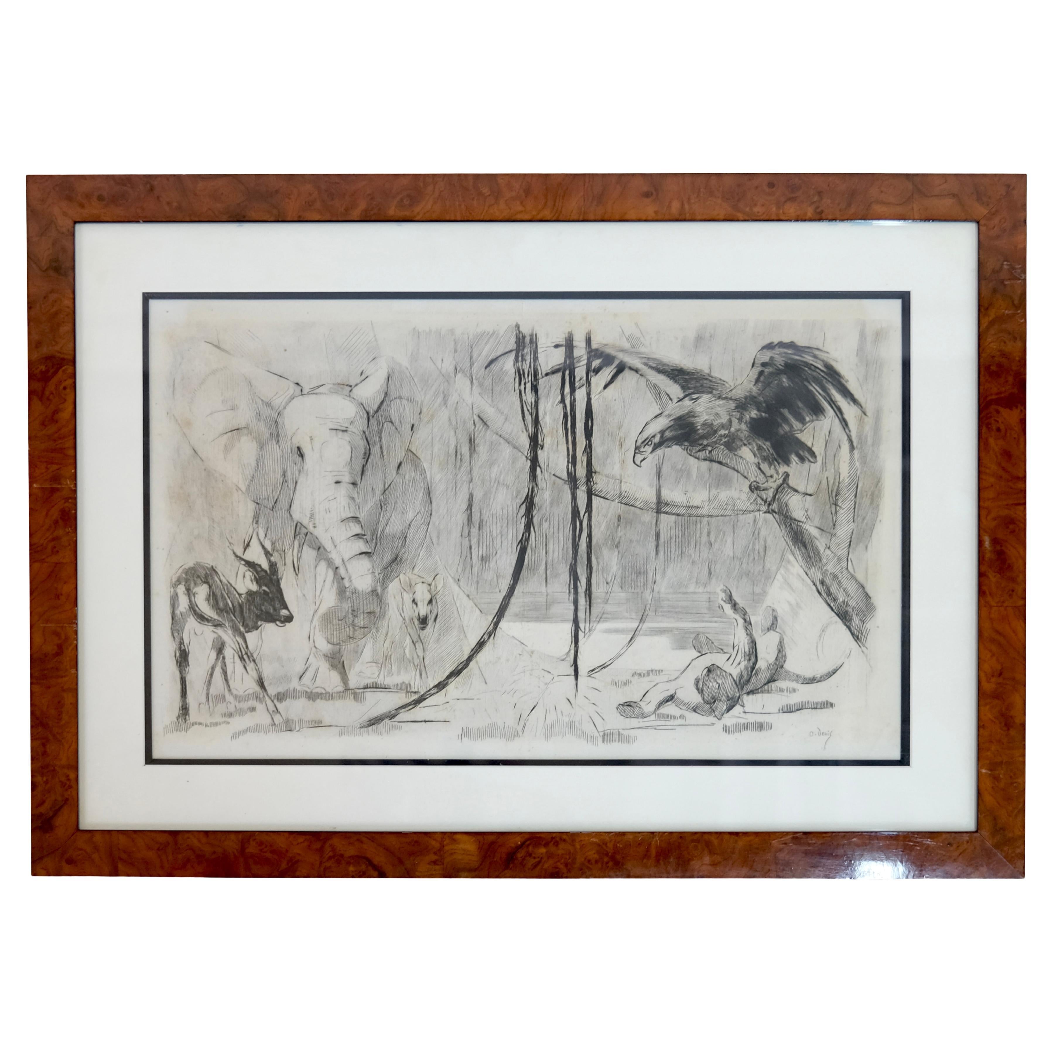 Les Animaux d'Afrique, Etching and Drypoint by Odette Denis For Sale