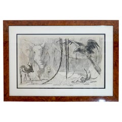 Les Animaux d'Afrique, Etching and Drypoint by Odette Denis