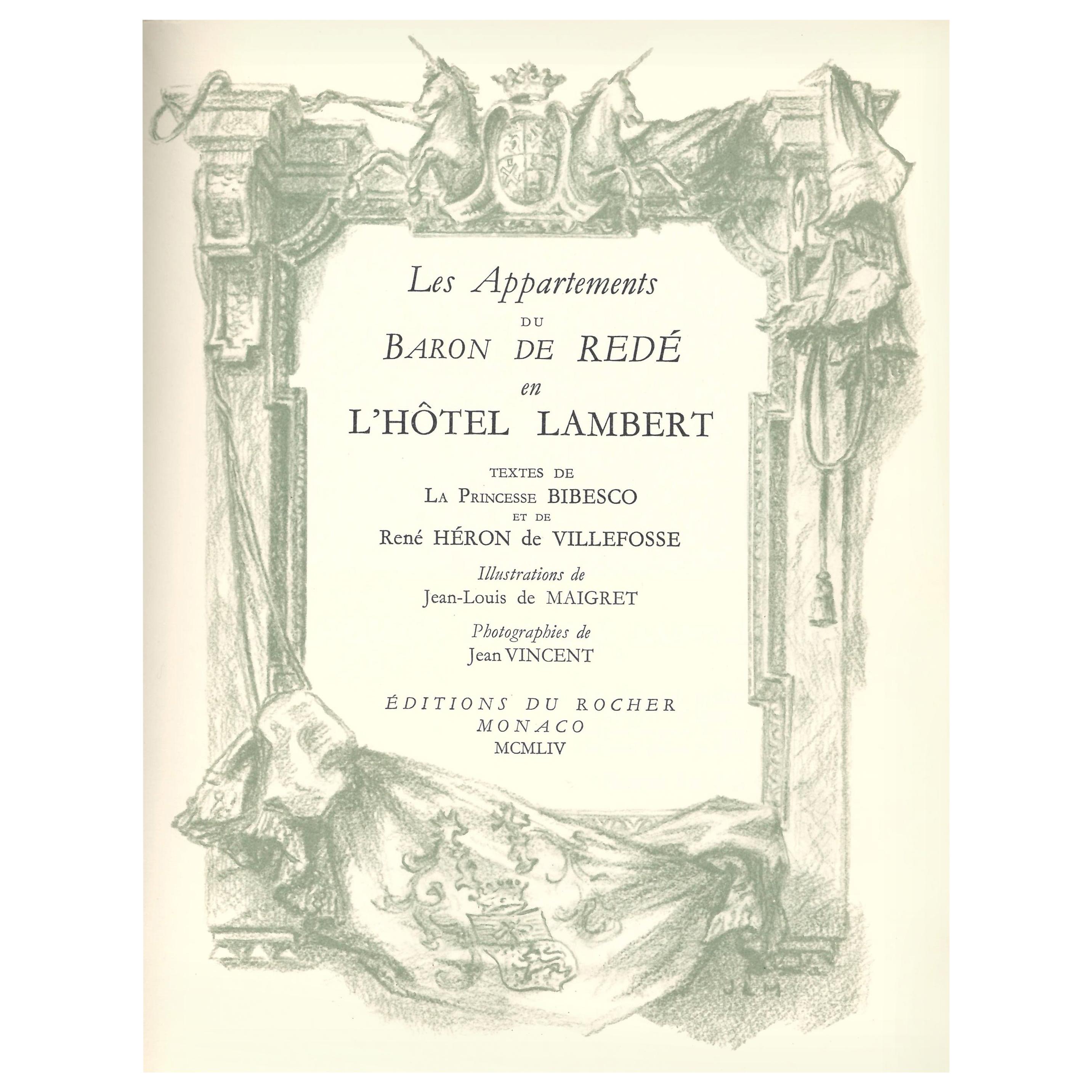 Les Appartements du Baron de Rede en L'HOTEL LAMBERT" Book For Sale at  1stDibs