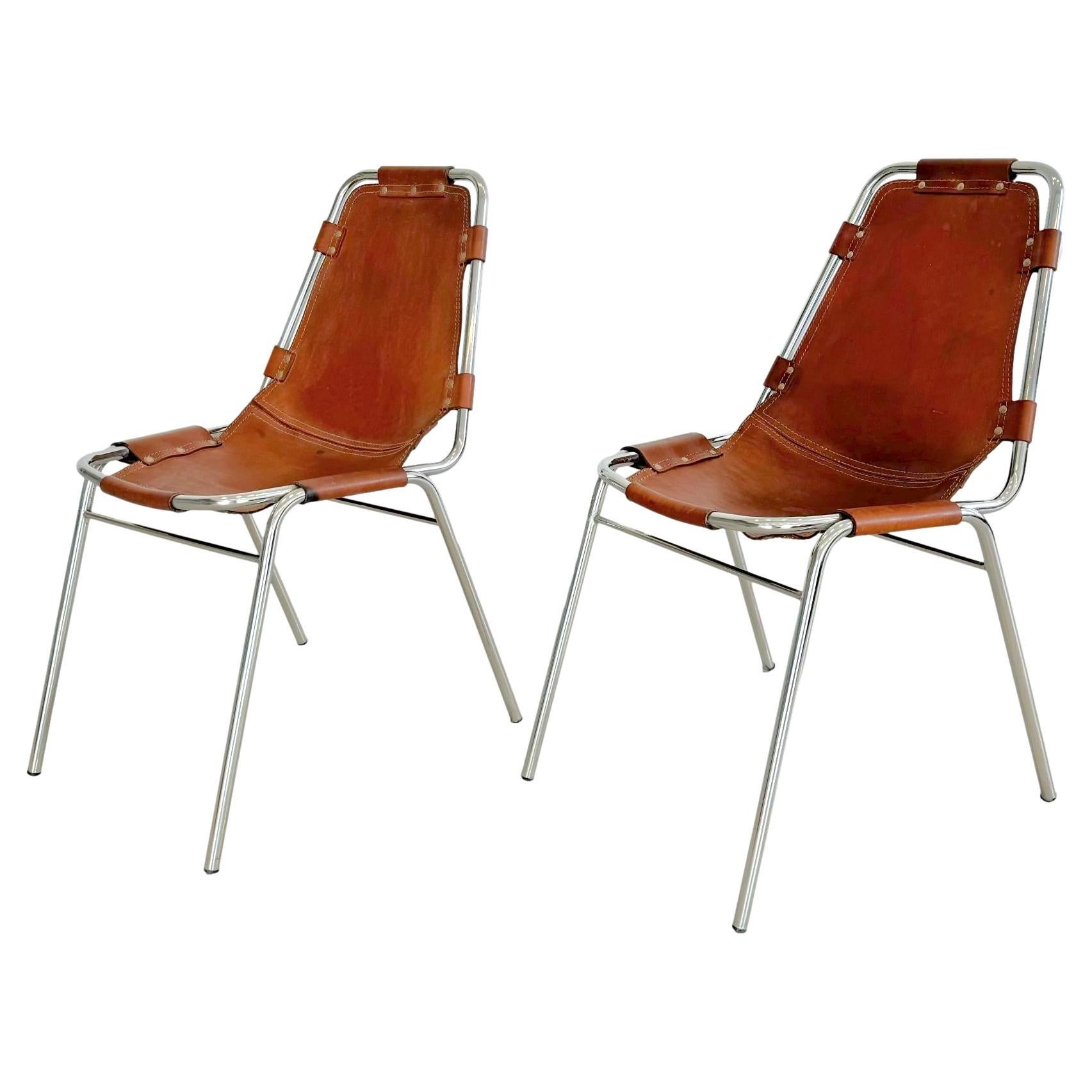 Les Arc Dining Chairs Selected by Charlotte Perriand, 1960s France For Sale