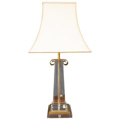 Vintage Les Arcades Lucite Gold-Plated Brass Table Lamp
