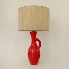 Les Archanges/Gilbert Valentin Large Signed Table Lamp, 1950s, Vallauris.