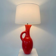 Les Archanges/Gilbert Valentin Grande lampe de table signée, années 1950, Vallauris.