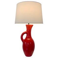 Les Archanges/Gilbert Valentin Grande lampada da tavolo firmata, anni '50, Vallauris.