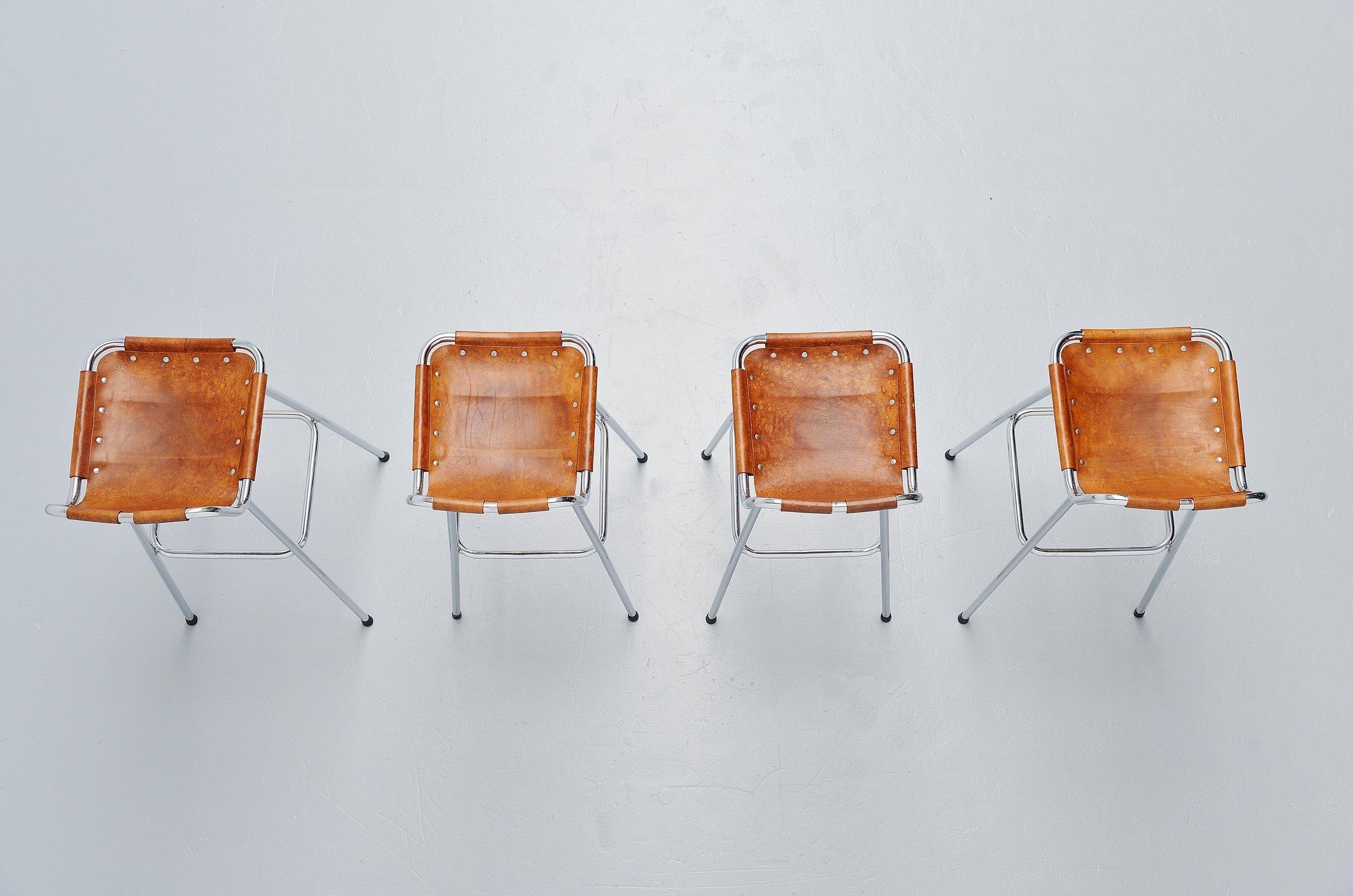 Mid-Century Modern Bar Stools Selected for Les Arcs Charlotte Perriand Style France, 1960