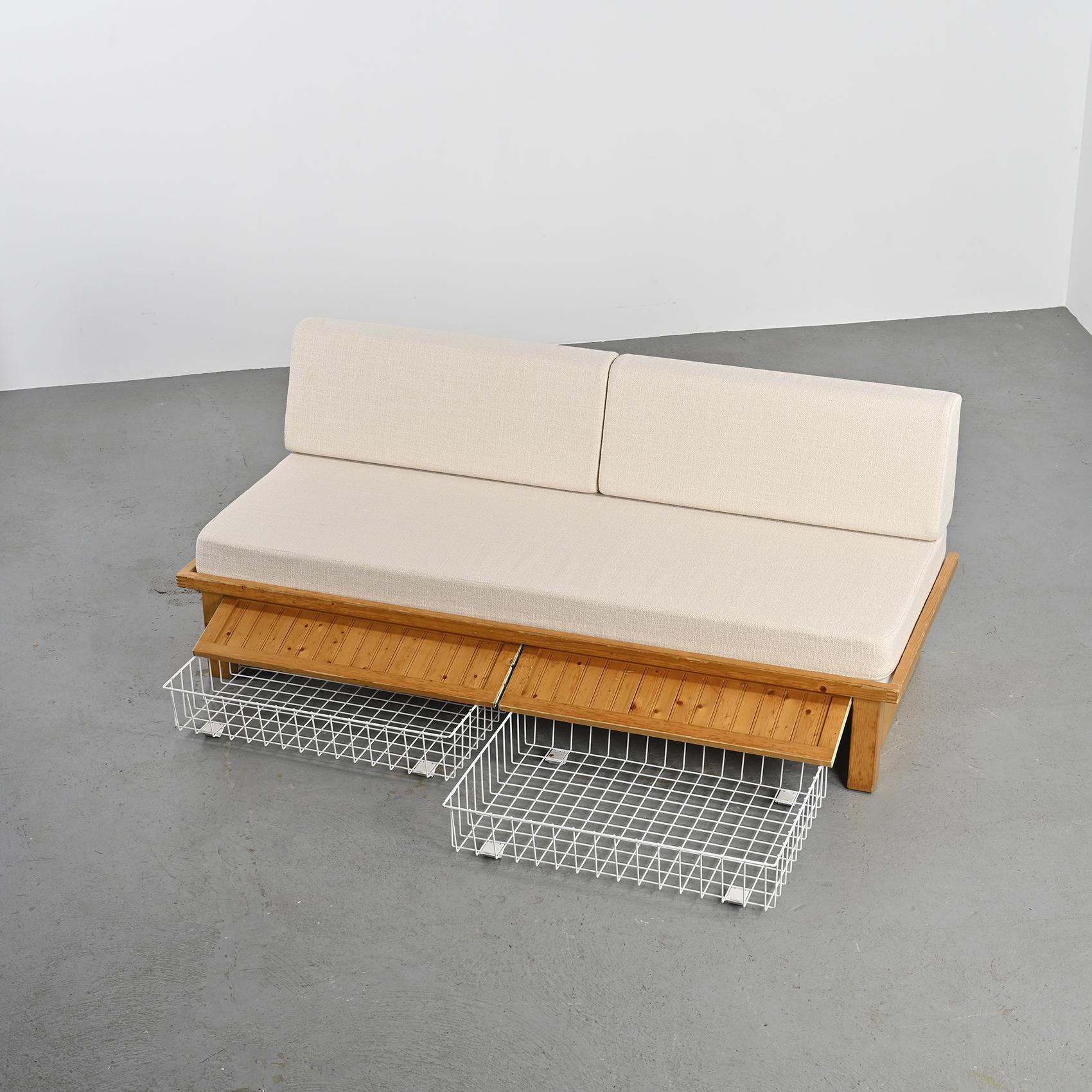 French  Les Arcs Bench by Charlotte Perriand circa 1973 