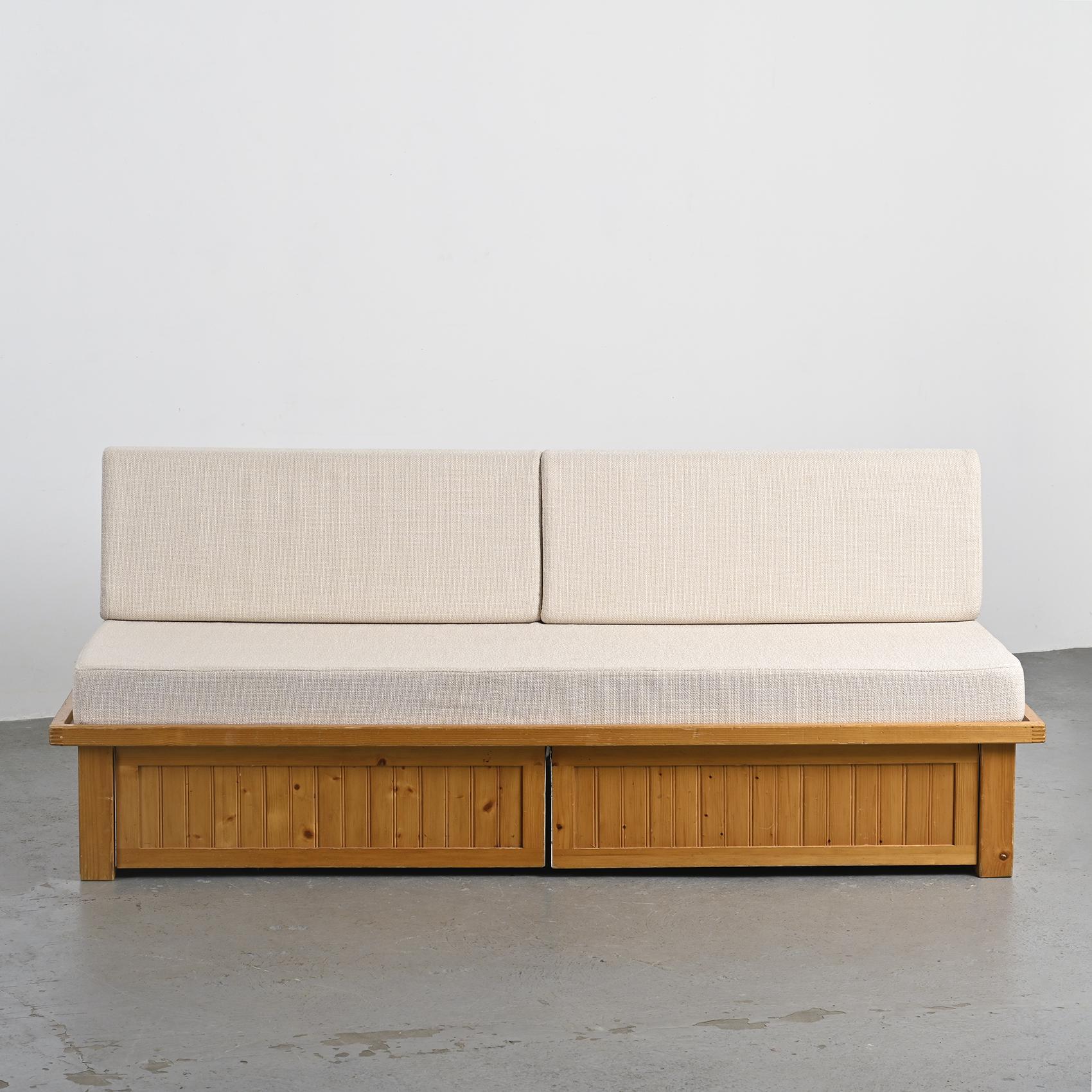 French Les Arcs Bench by Charlotte Perriand circa 1973